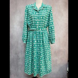 Shrader Vintage long Sleeve Midi Dress, Size: 12